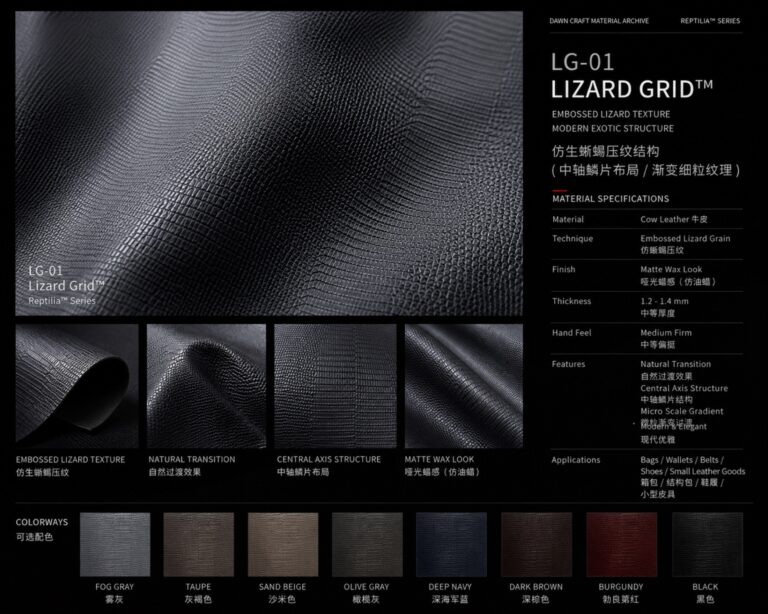 Lizard Grid™ LG-01 leather material main image