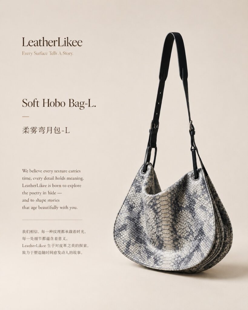 Monochrome Python™ RP-MONOCHROME embossed leather texture reference for China leather sourcing