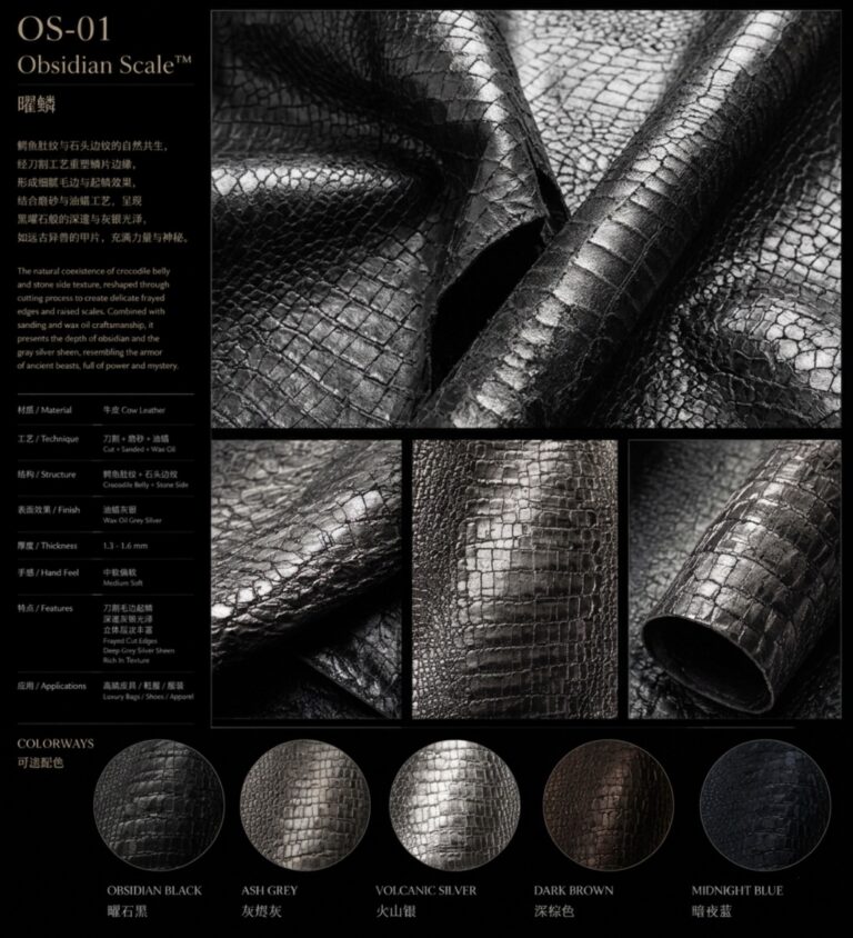 Obsidian Scale OS-01 leather material main image