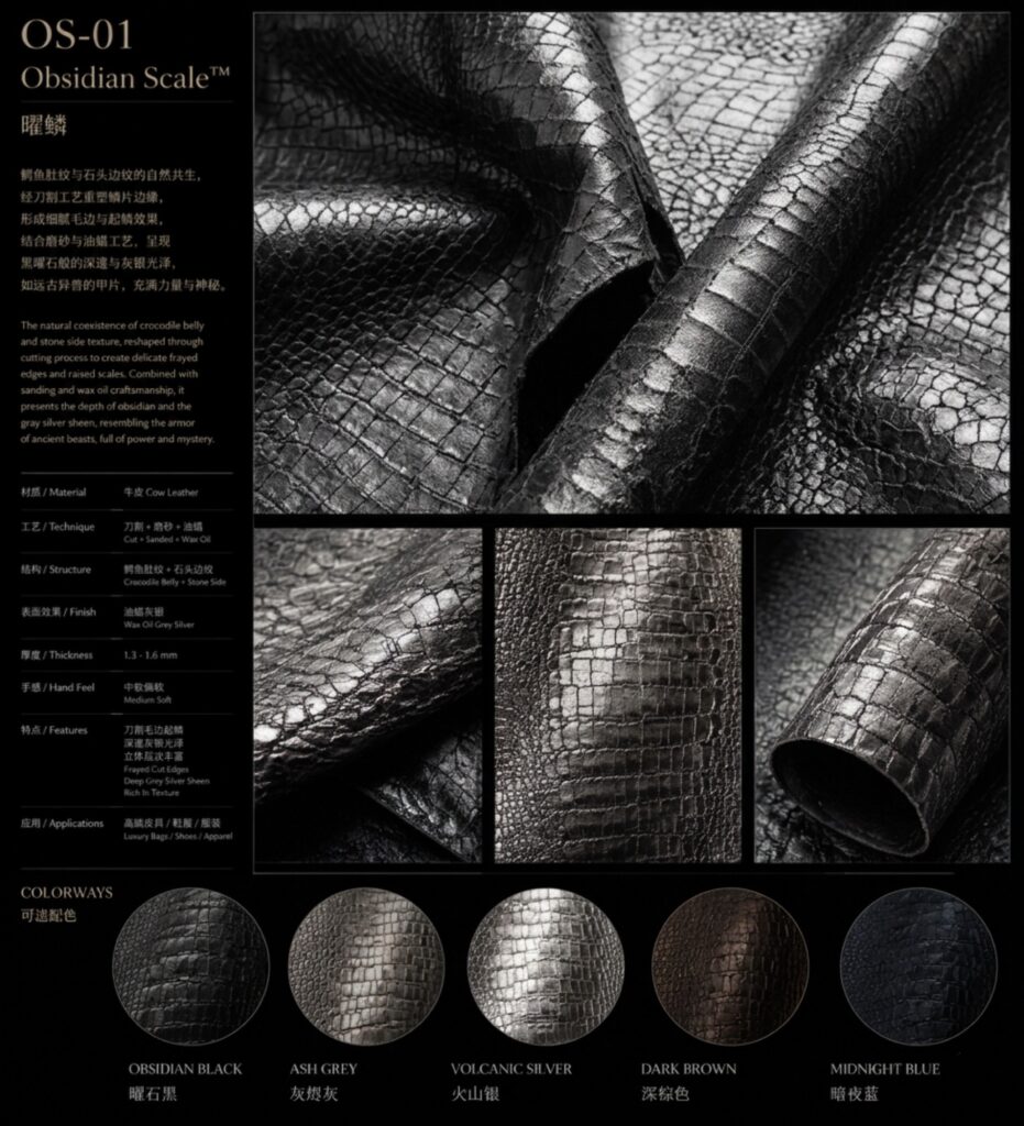 Obsidian Scale OS-01 leather material main image