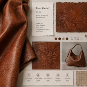 TG-01 牛颈油蜡纹｜TG-01 leather material texture for bags, shoes and leather goods