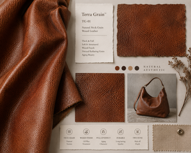 TG-01 牛颈油蜡纹｜TG-01 leather material texture for bags, shoes and leather goods